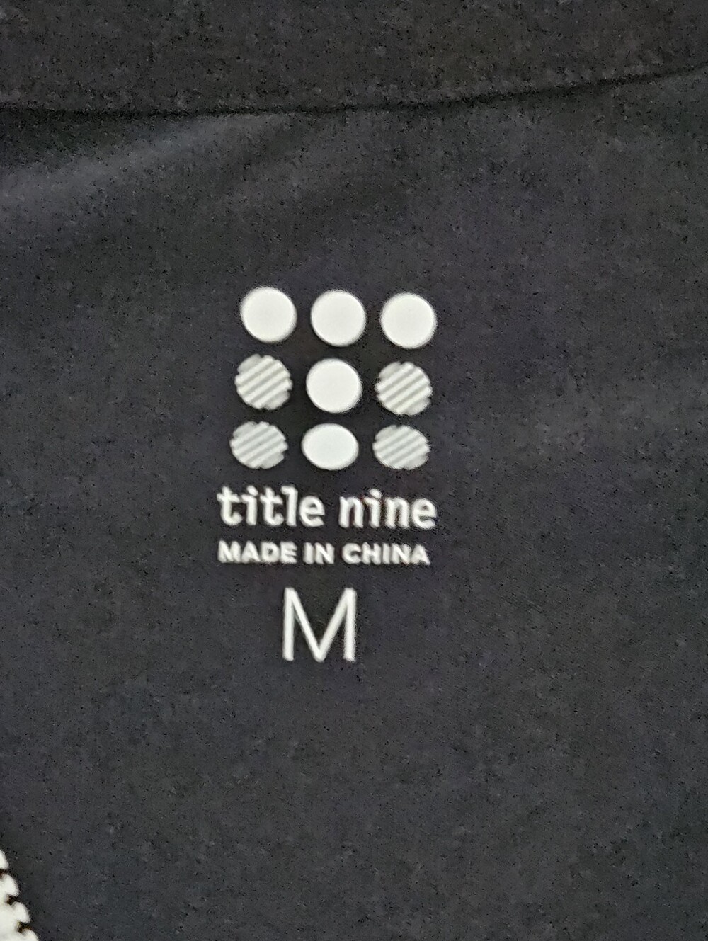 Title Nine Black Zip Hoodie with White Logo Detail - Picture 4 of 6